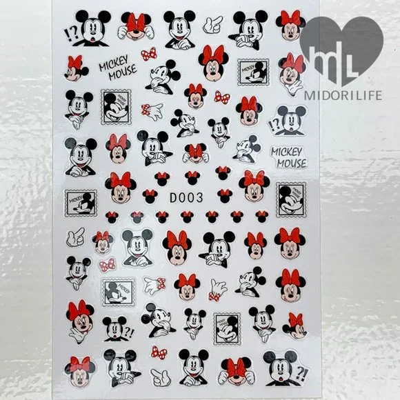 DISNEY (Minnie & Retro Mickey Mouse) Fingernail Sticker Manicure Decals - Picture 2 of 7